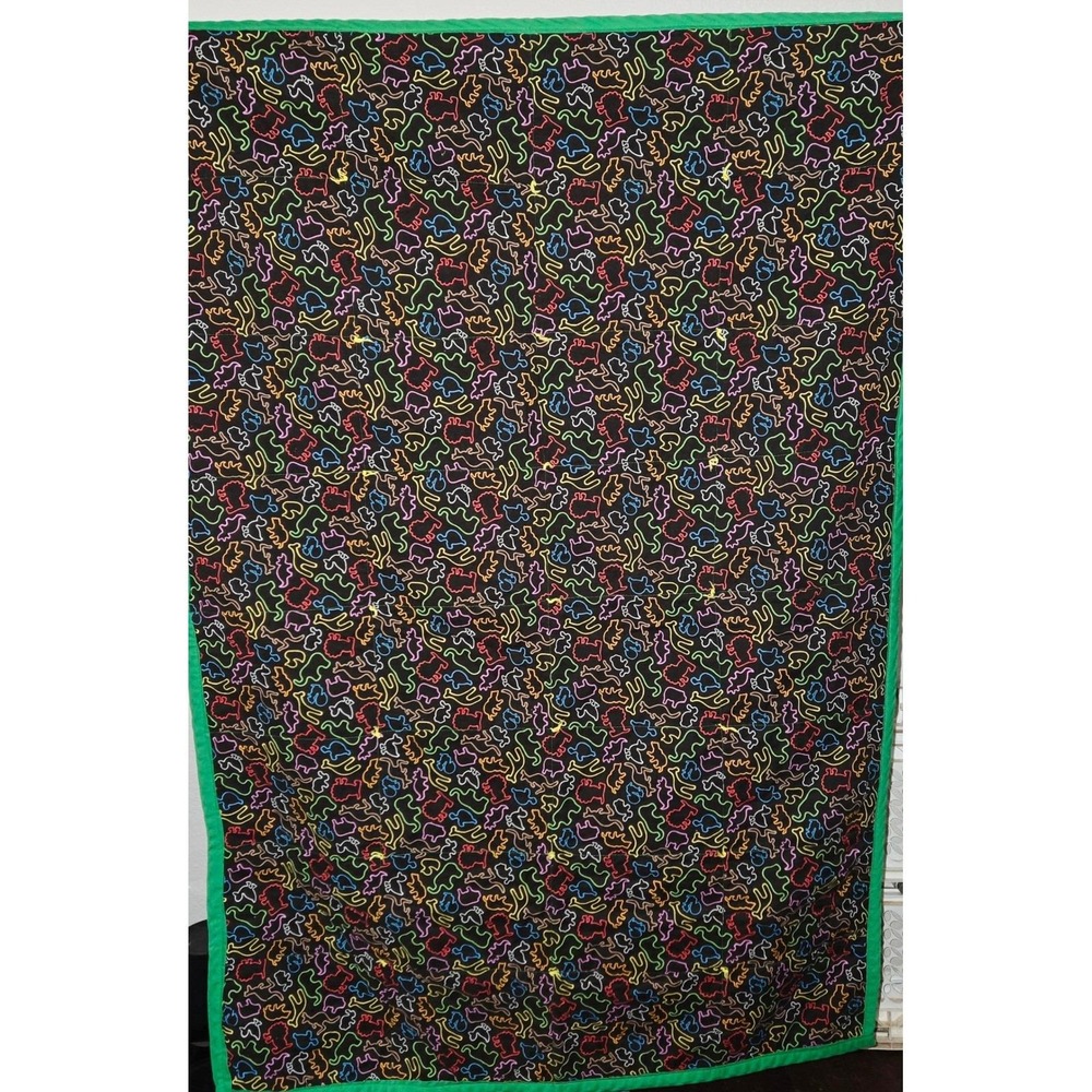 Animal Quilt Throw Colorful Dinosaur Kids Bedding Blanket Handmade